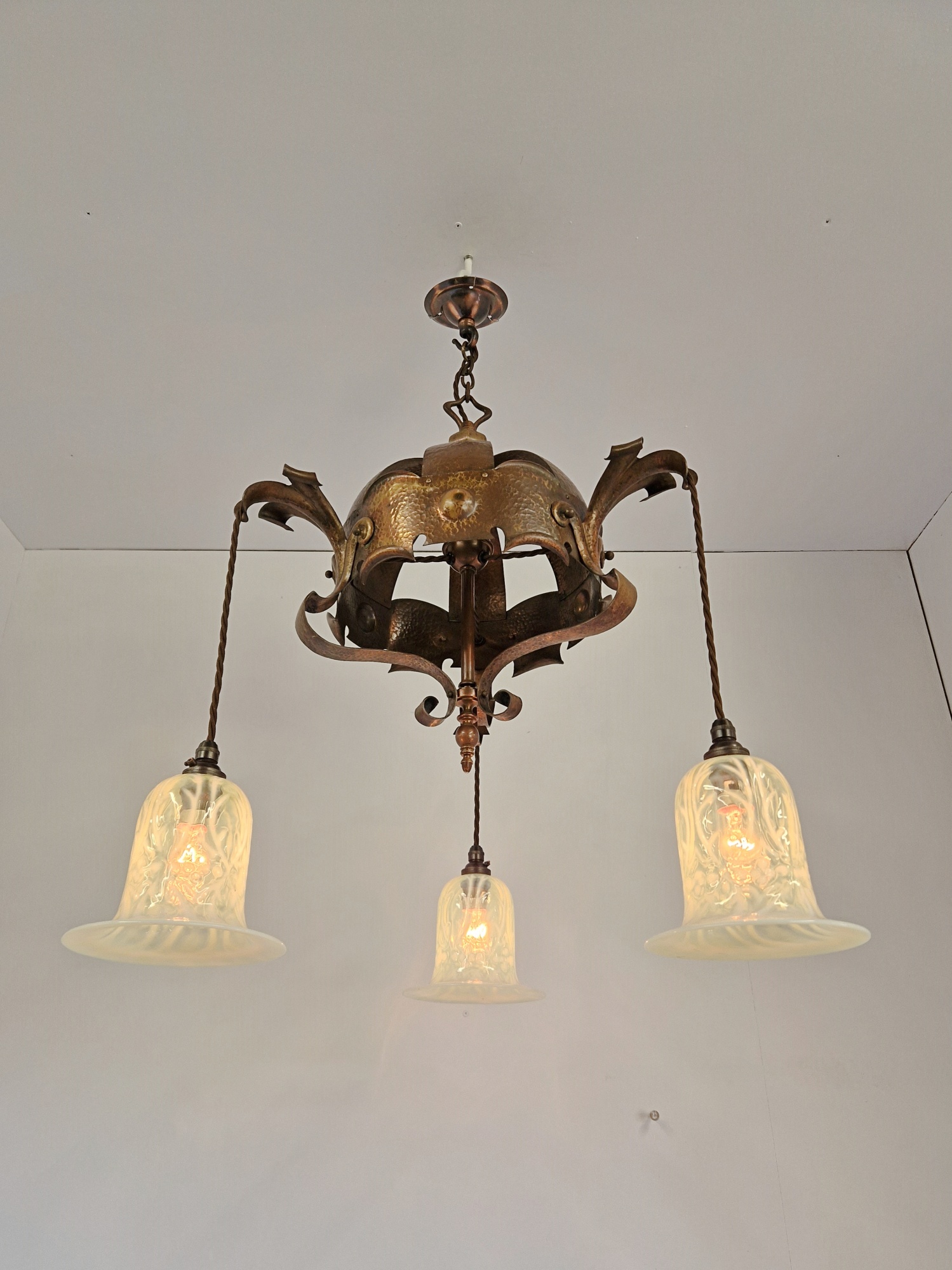 Unsigned | Copper Arts & Crafts Hanging Lamp | England c.1900 - Image 4