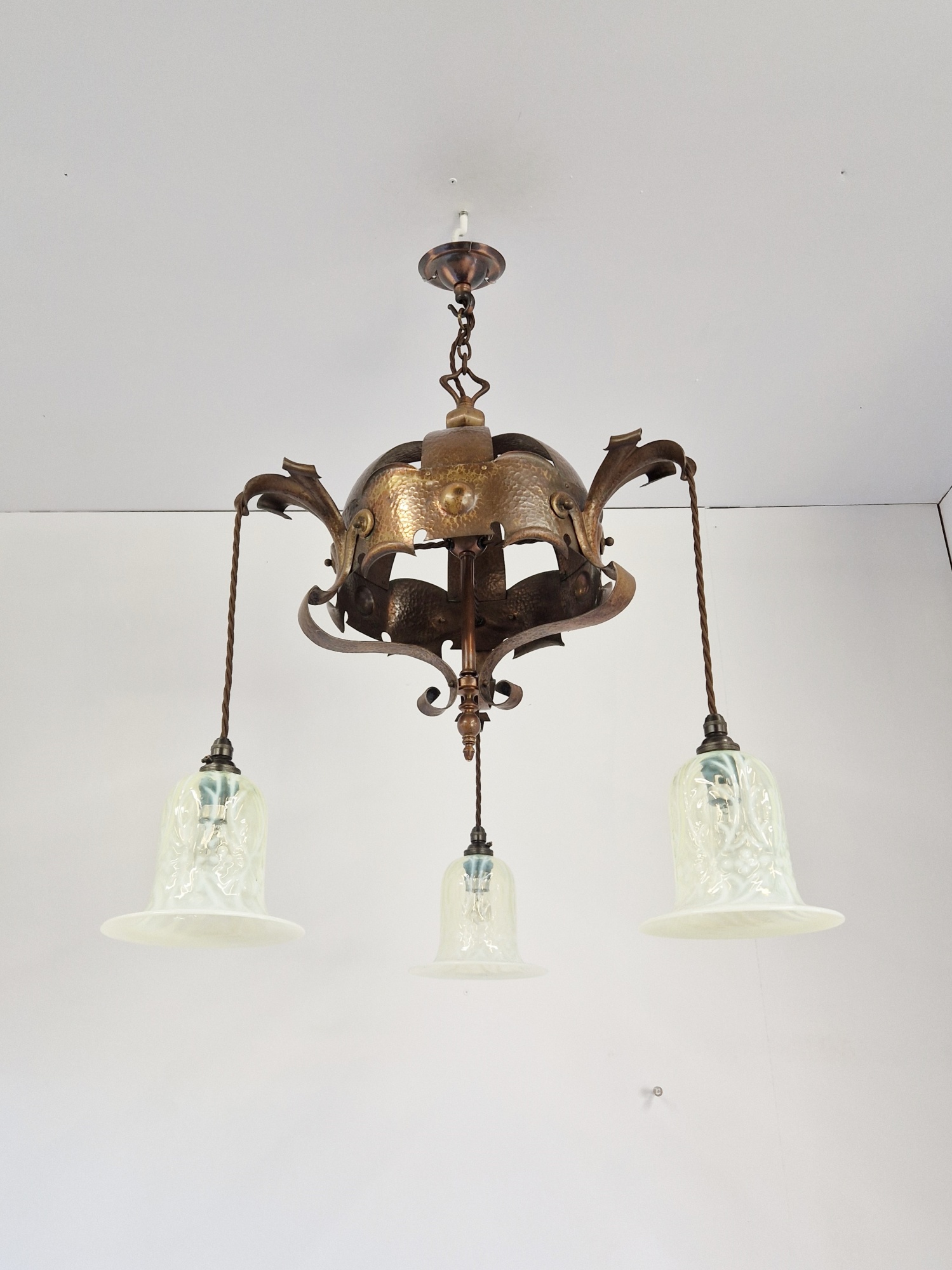 Unsigned | Copper Arts & Crafts Hanging Lamp | England c.1900 - Image 5