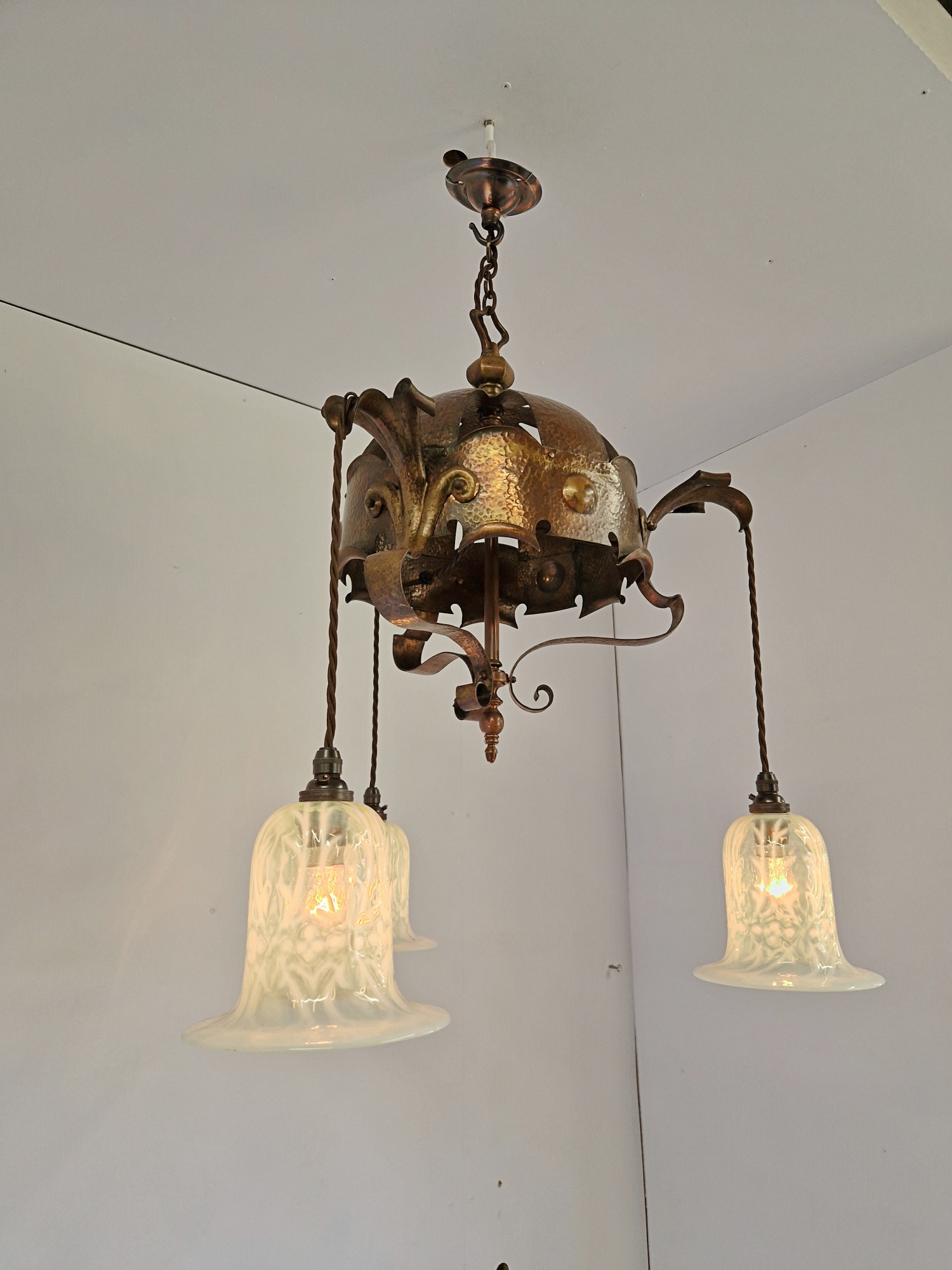 Unsigned | Copper Arts & Crafts Hanging Lamp | England c.1900 - Image 6