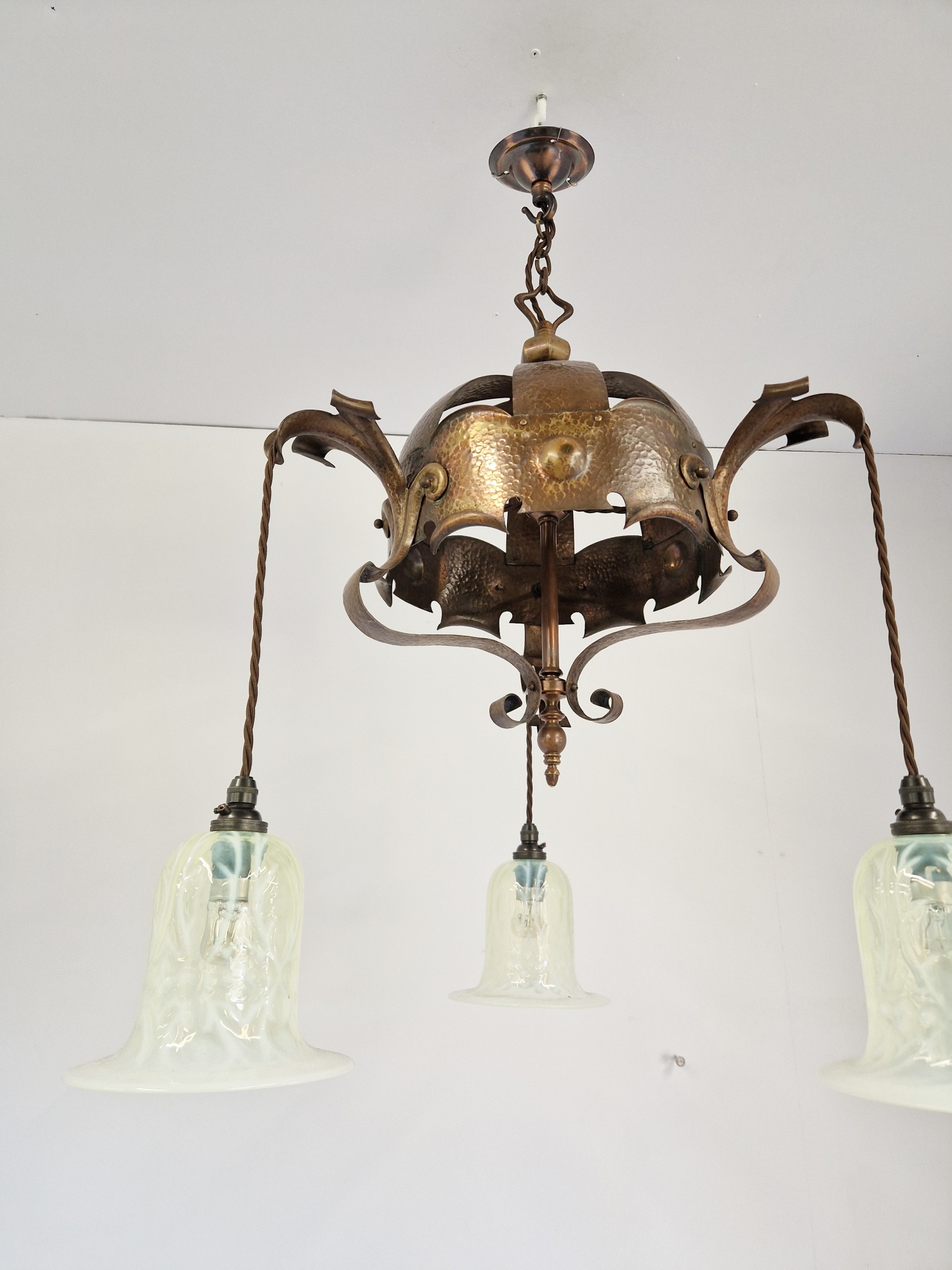 Unsigned | Copper Arts & Crafts Hanging Lamp | England c.1900 - Image 7