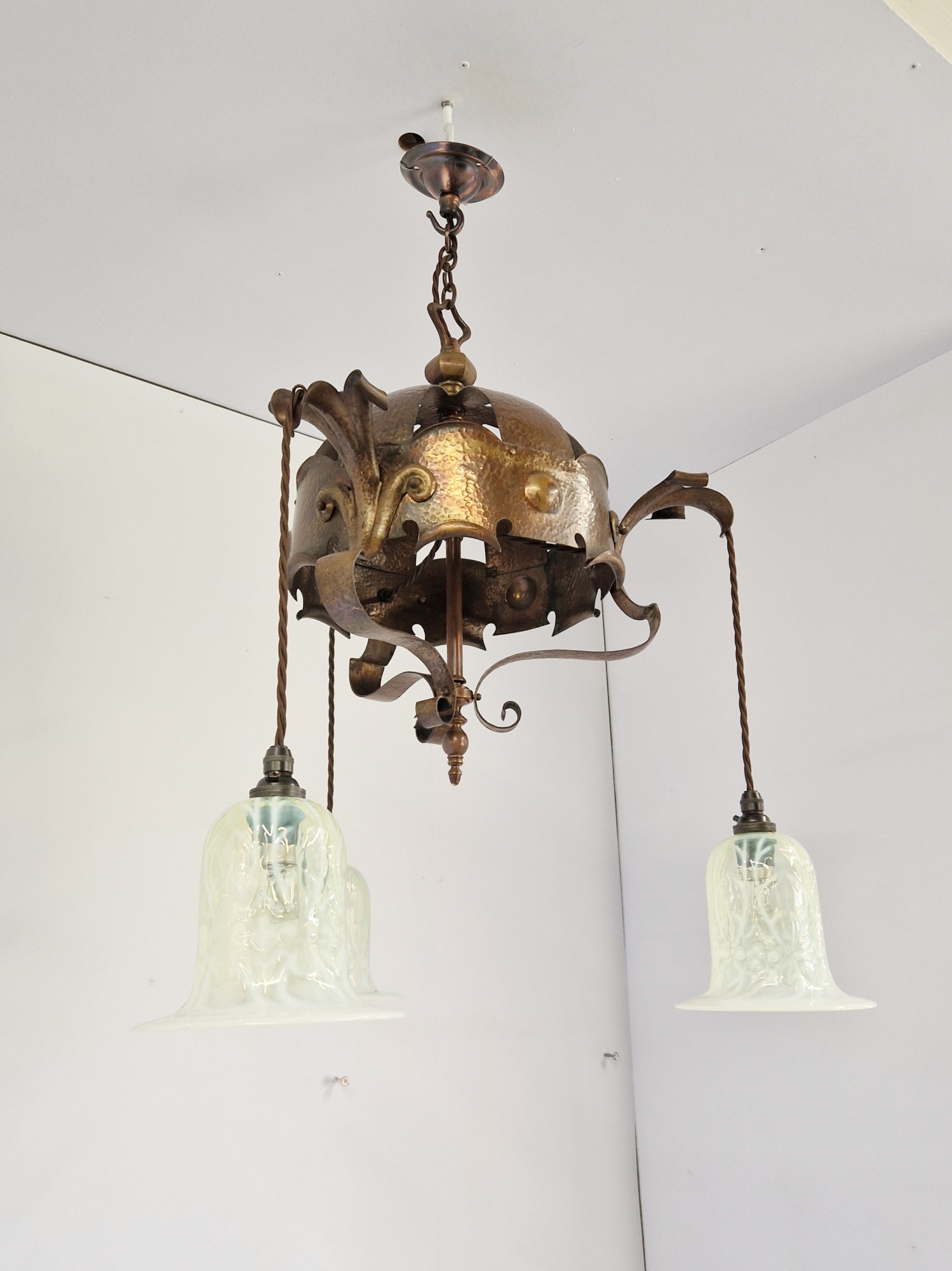 Unsigned | Copper Arts & Crafts Hanging Lamp | England c.1900 - Image 8