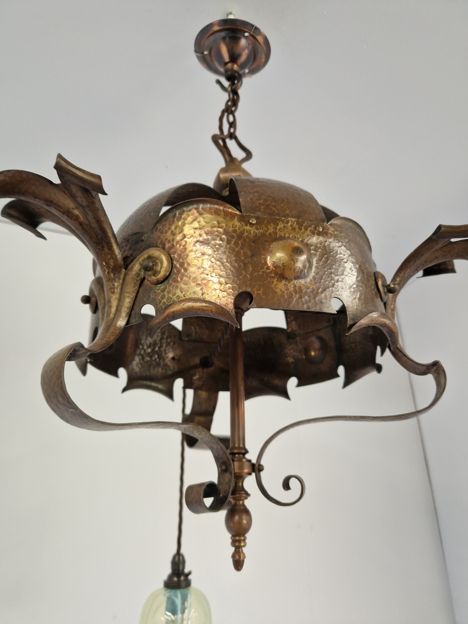 Unsigned | Copper Arts & Crafts Hanging Lamp | England c.1900 - Image 9
