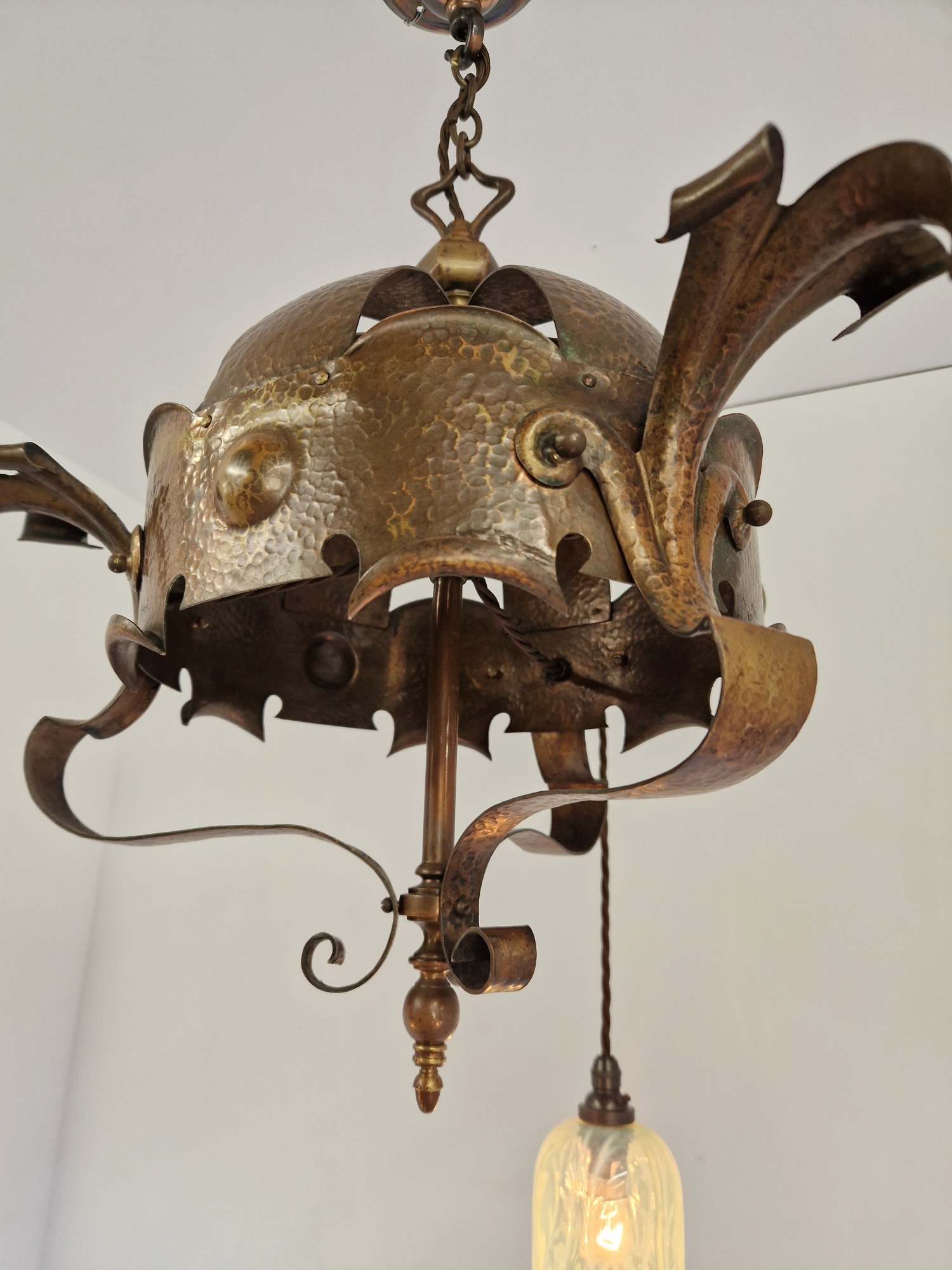 Unsigned | Copper Arts & Crafts Hanging Lamp | England c.1900 - Image 10