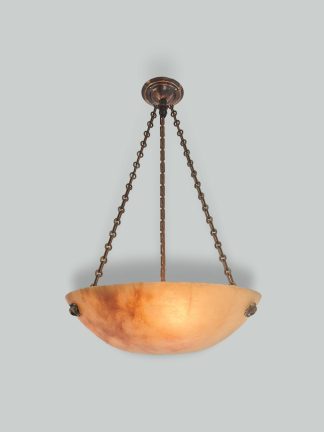 Unsigned | Medium Alabaster Plafonnier | France Early c.20th