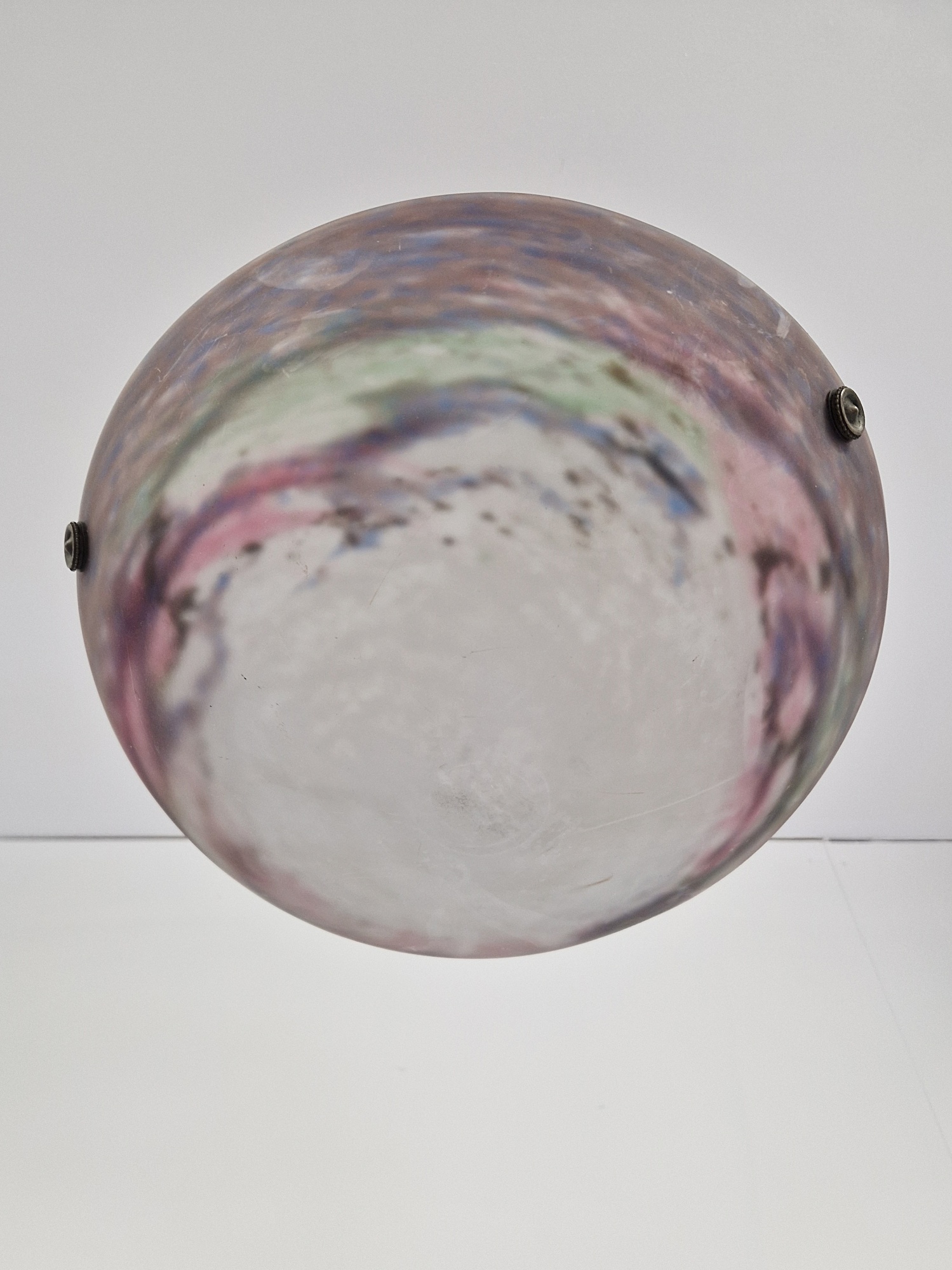 Muller Frères, Luneville | Pate-de-verre Plafonnier | White Central Mottling | SOLD - Image 7