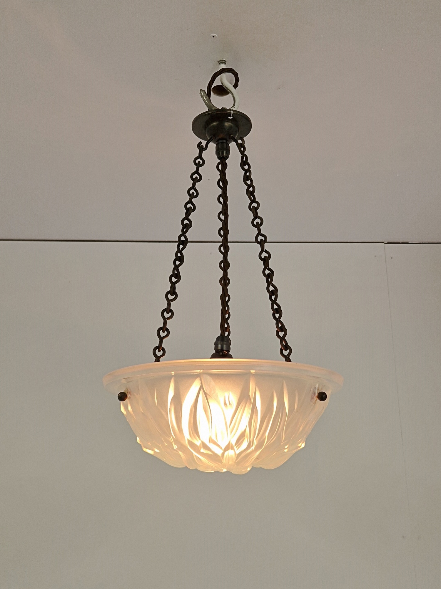 Style of René Lalique | Petite "Opalescent" Plafonnier | France c.1930 | SOLD - Image 2