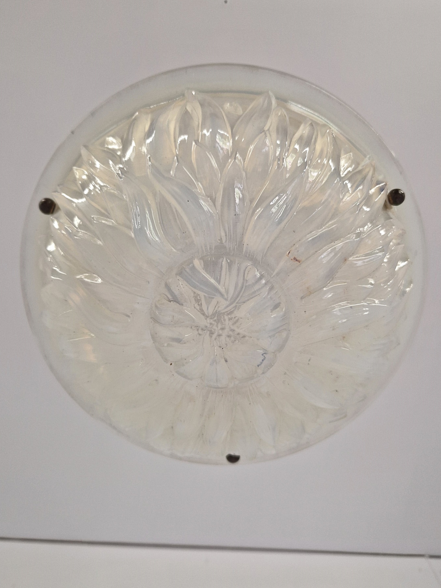 Style of René Lalique | Petite "Opalescent" Plafonnier | France c.1930 | SOLD - Image 6