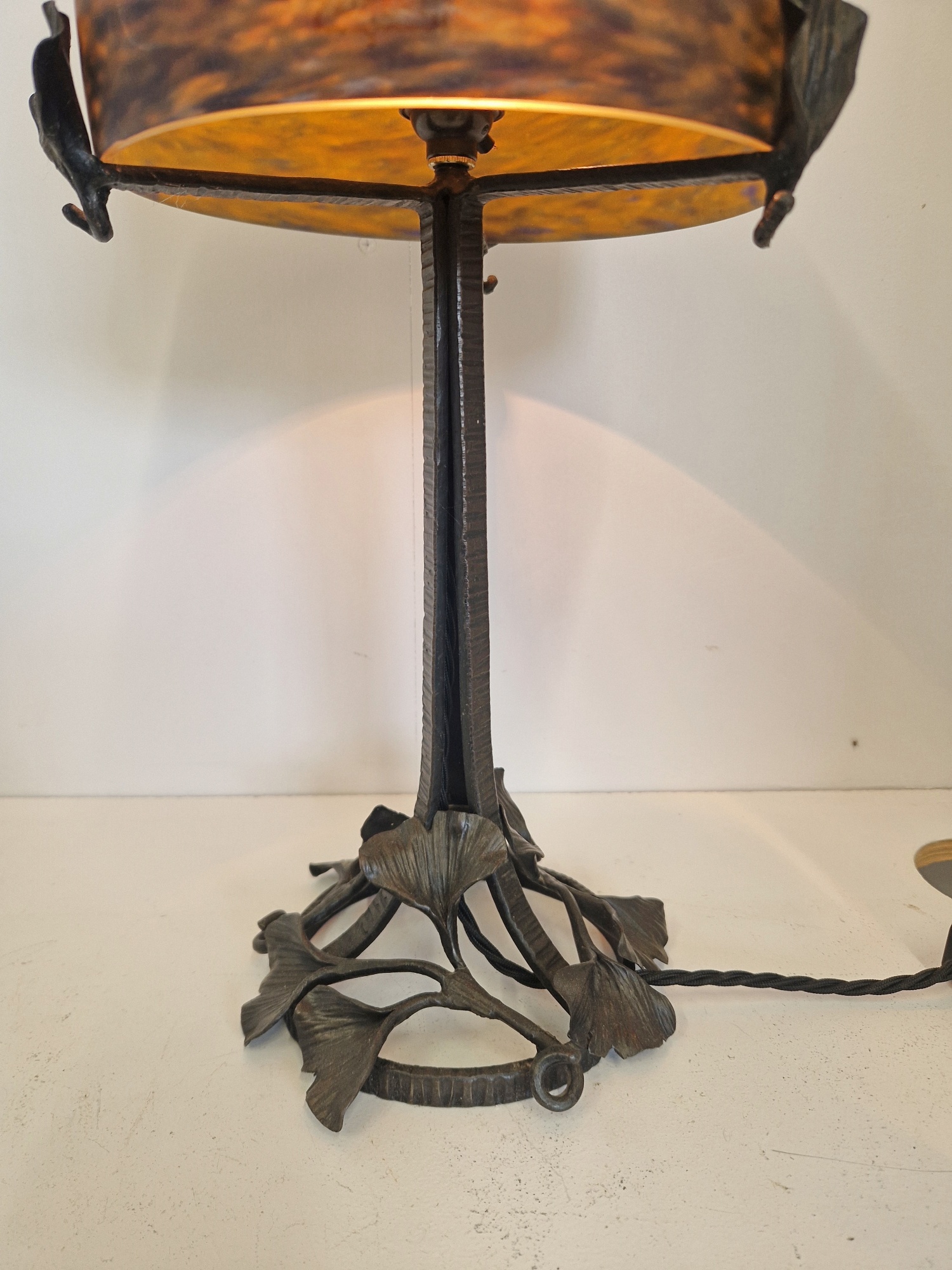 Muller Frères, Luneville | Wrought-Iron "Mushroom" Table Lamp | France c.1920 | SOLD - Image 8