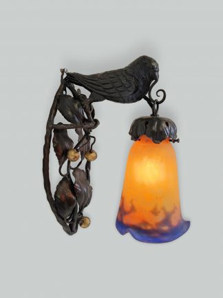 Muller Frères, Luneville | 2 Oiseaux Wall Lights | France c.1925