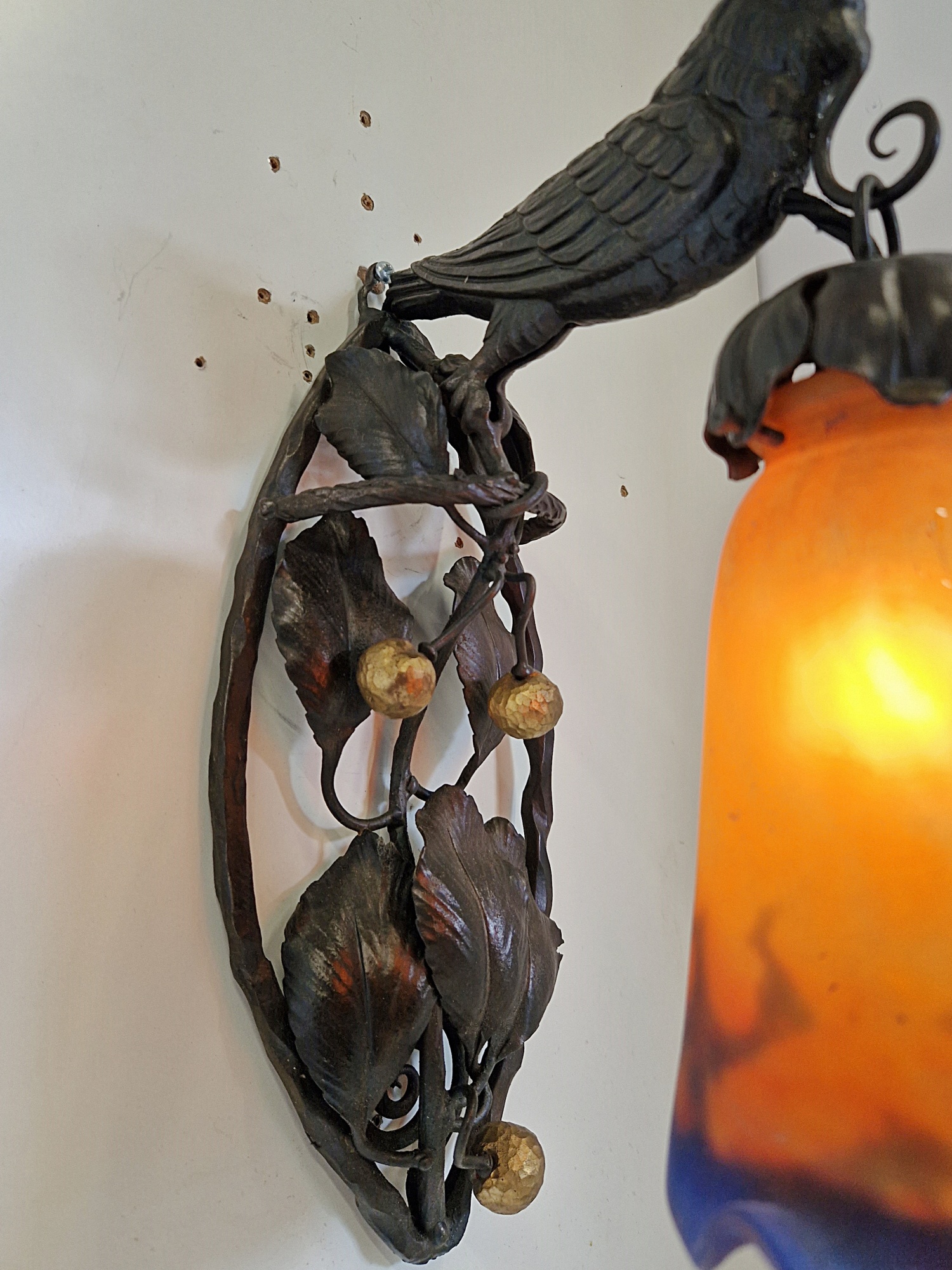 Muller Frères, Luneville | 2 Oiseaux Wall Lights | France c.1925 | SOLD - Image 7