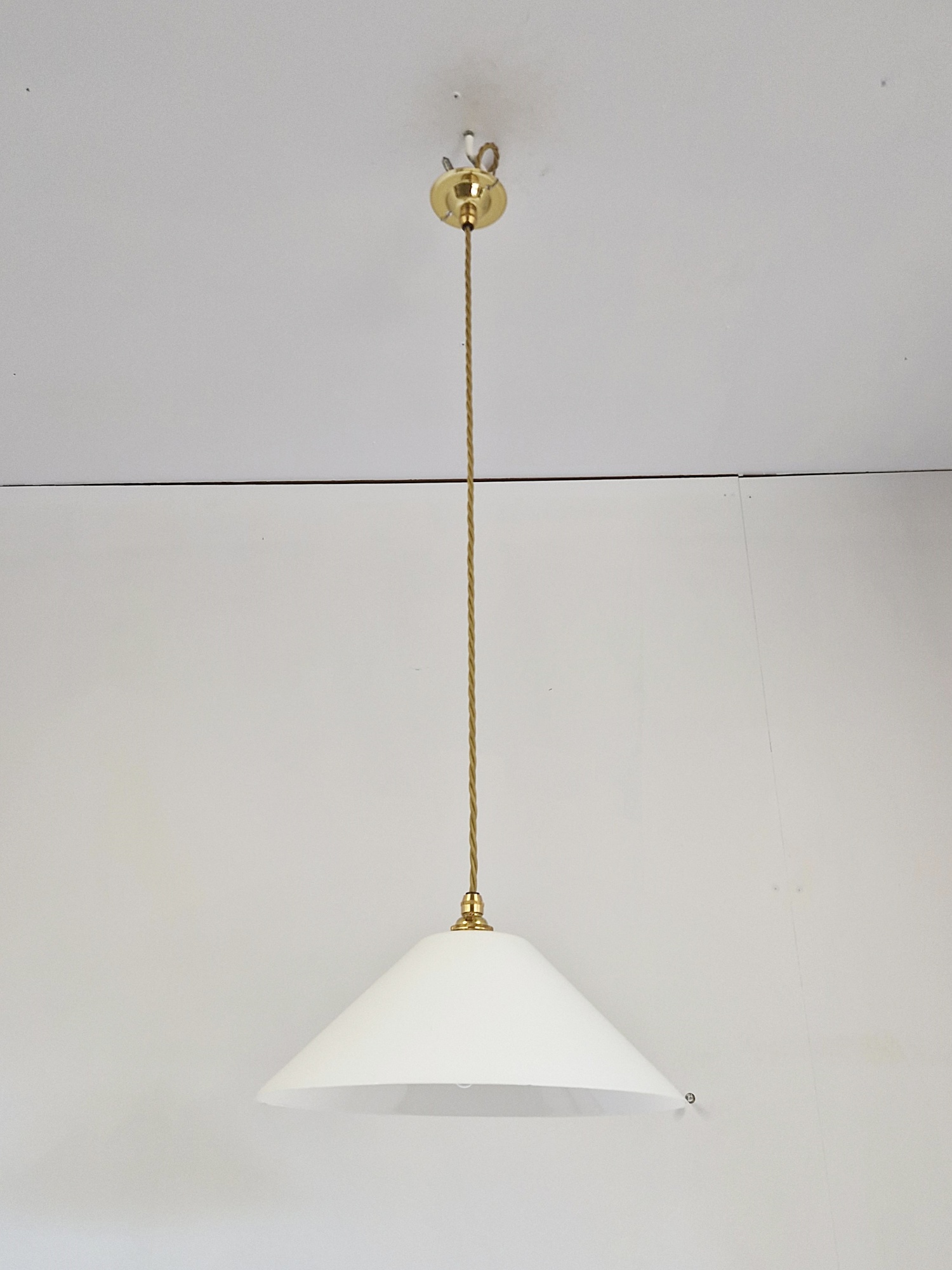 Unsigned | 2 Large White-Glass "Coolie" Pendant Lampshades | England 1st Half c.20th | SOLD - Image 5