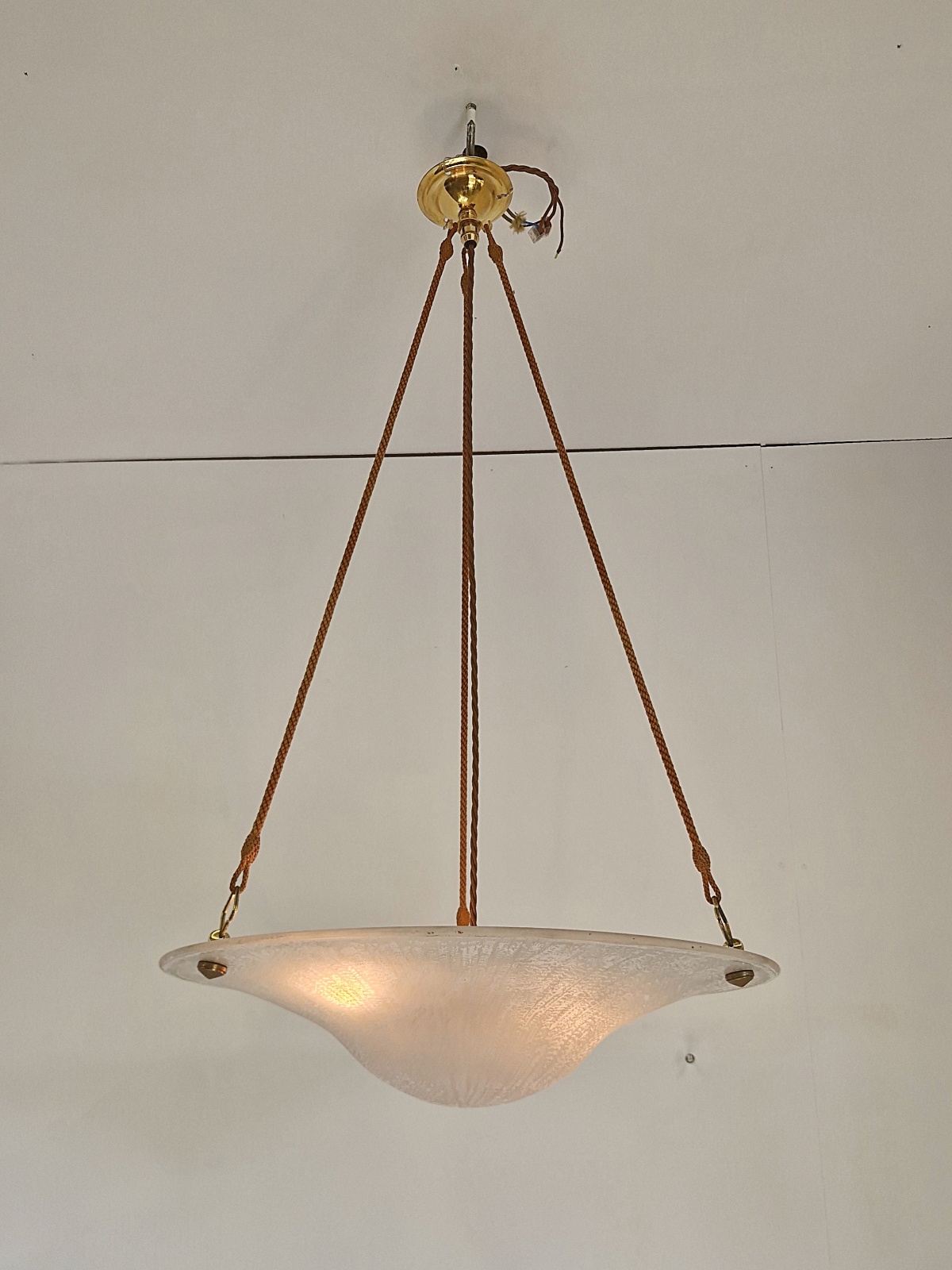 Daum Frères, Nancy | Acid-etched Art Deco Plafonnier | France c.1925 | SOLD - Image 2