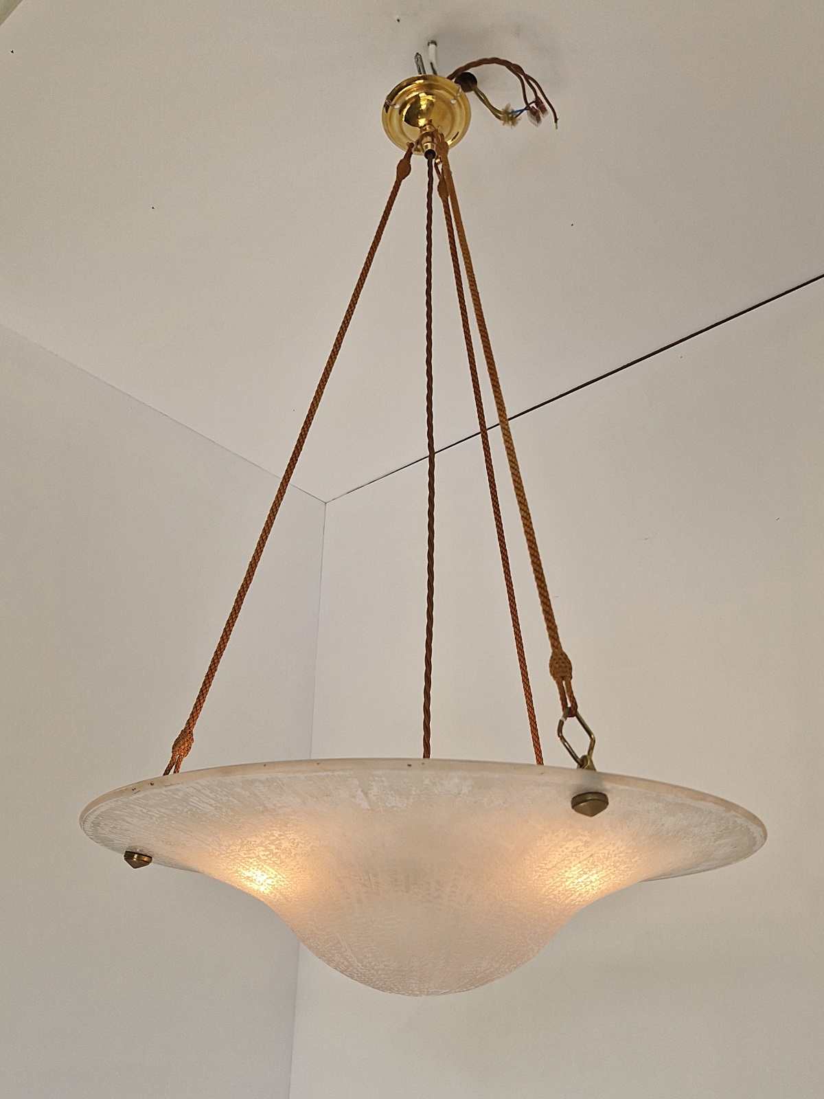 Daum Frères, Nancy | Acid-etched Art Deco Plafonnier | France c.1925 | SOLD - Image 4