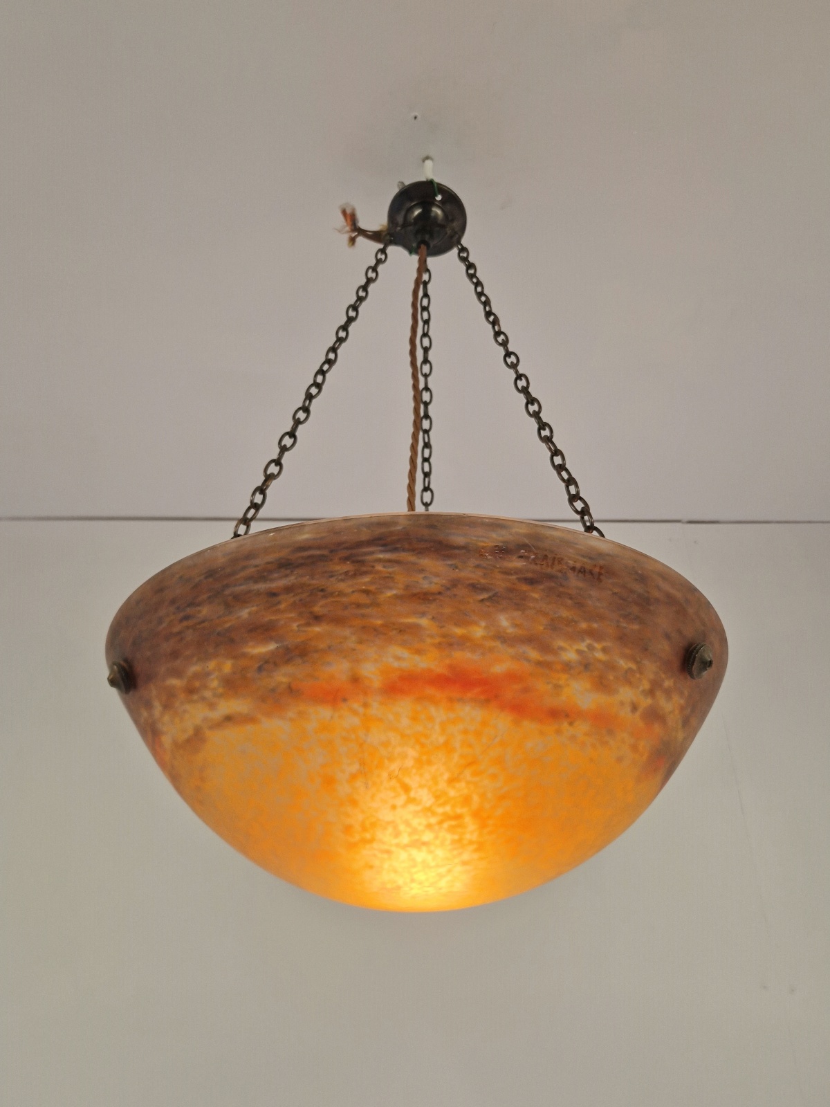 Grandes Verreries de Croismare | Pate-de-verre Plafonnier | France c.1925 | SOLD - Image 4