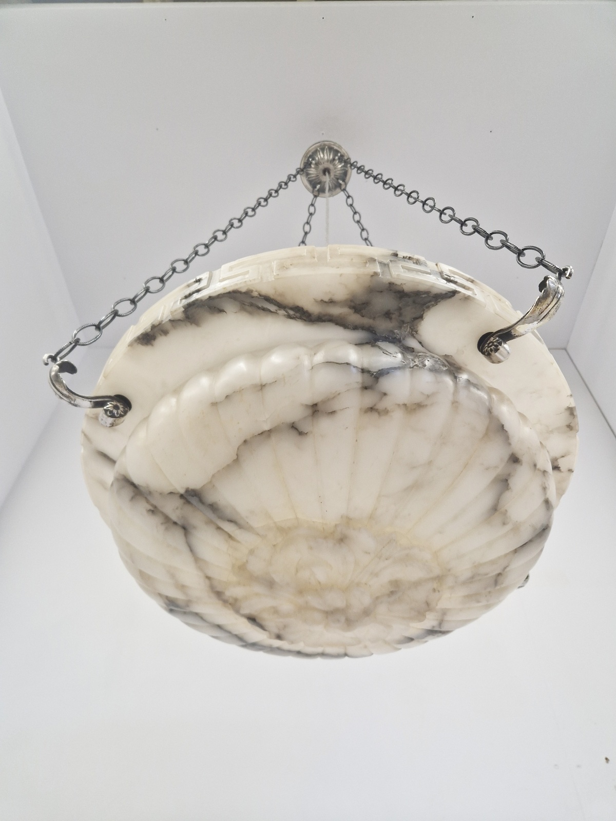 Unsigned | Monumental Neo-classical Alabaster Plafonnier | France c.1910-20 | SOLD - Image 7
