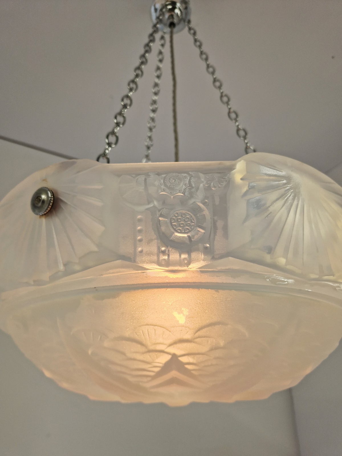 Muller Frères, Luneville | Opalescent Art Deco Plafonnier | France c.1925 | SOLD - Image 8