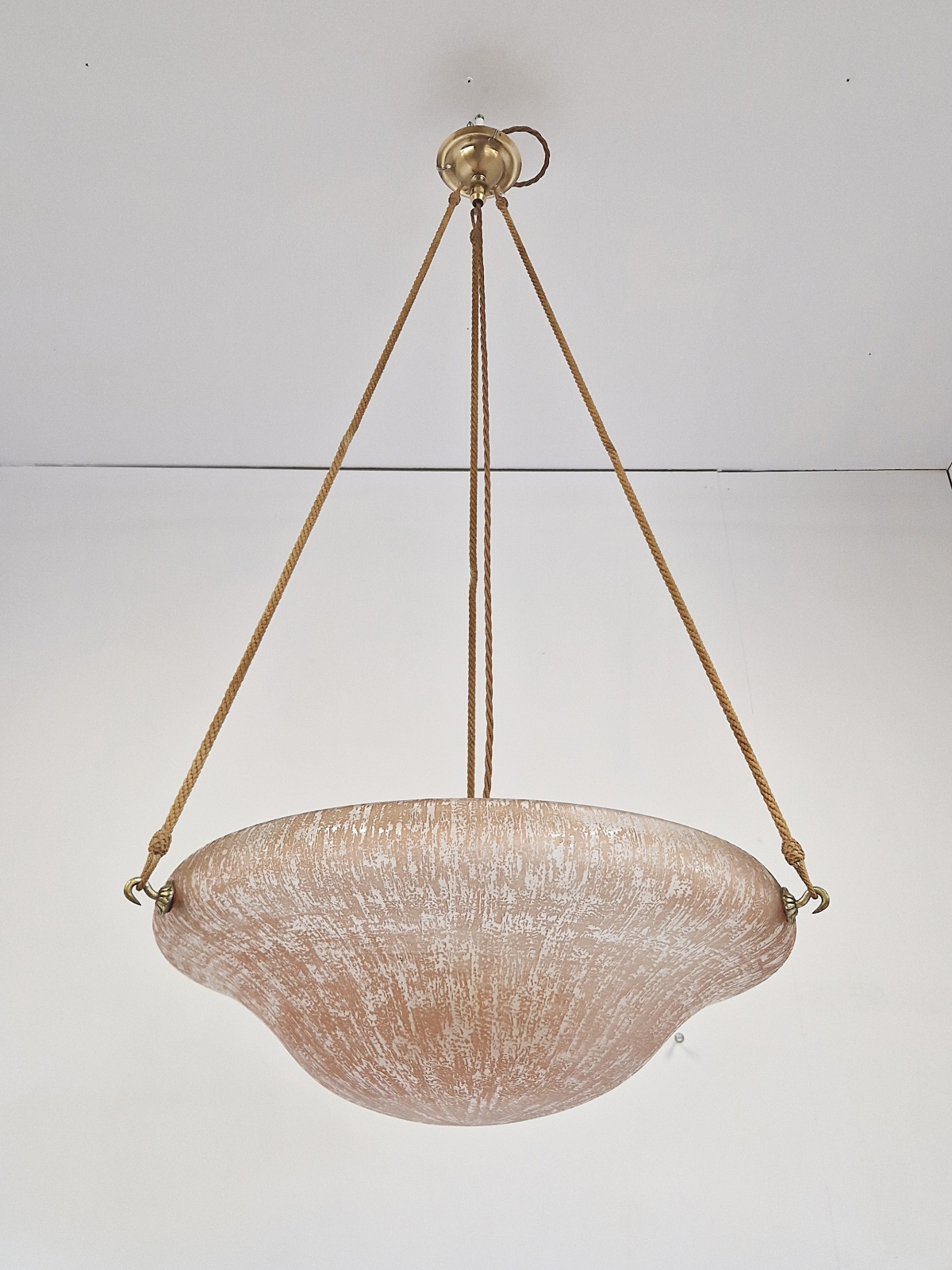 Daum Frères, Nancy | "Bark" Textured Art Deco Plafonnier | France c.1925 | SOLD - Image 5