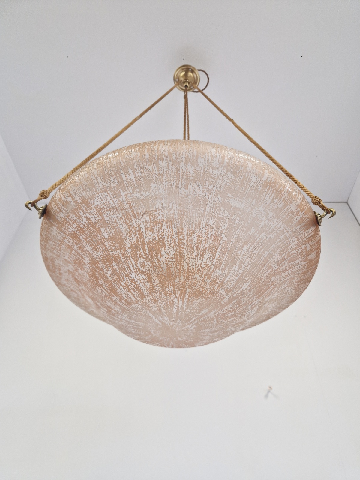 Daum Frères, Nancy | "Bark" Textured Art Deco Plafonnier | France c.1925 | SOLD - Image 7