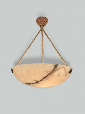 Unsigned | Very-Large Art Deco Alabaster Plafonnier | France c.1920