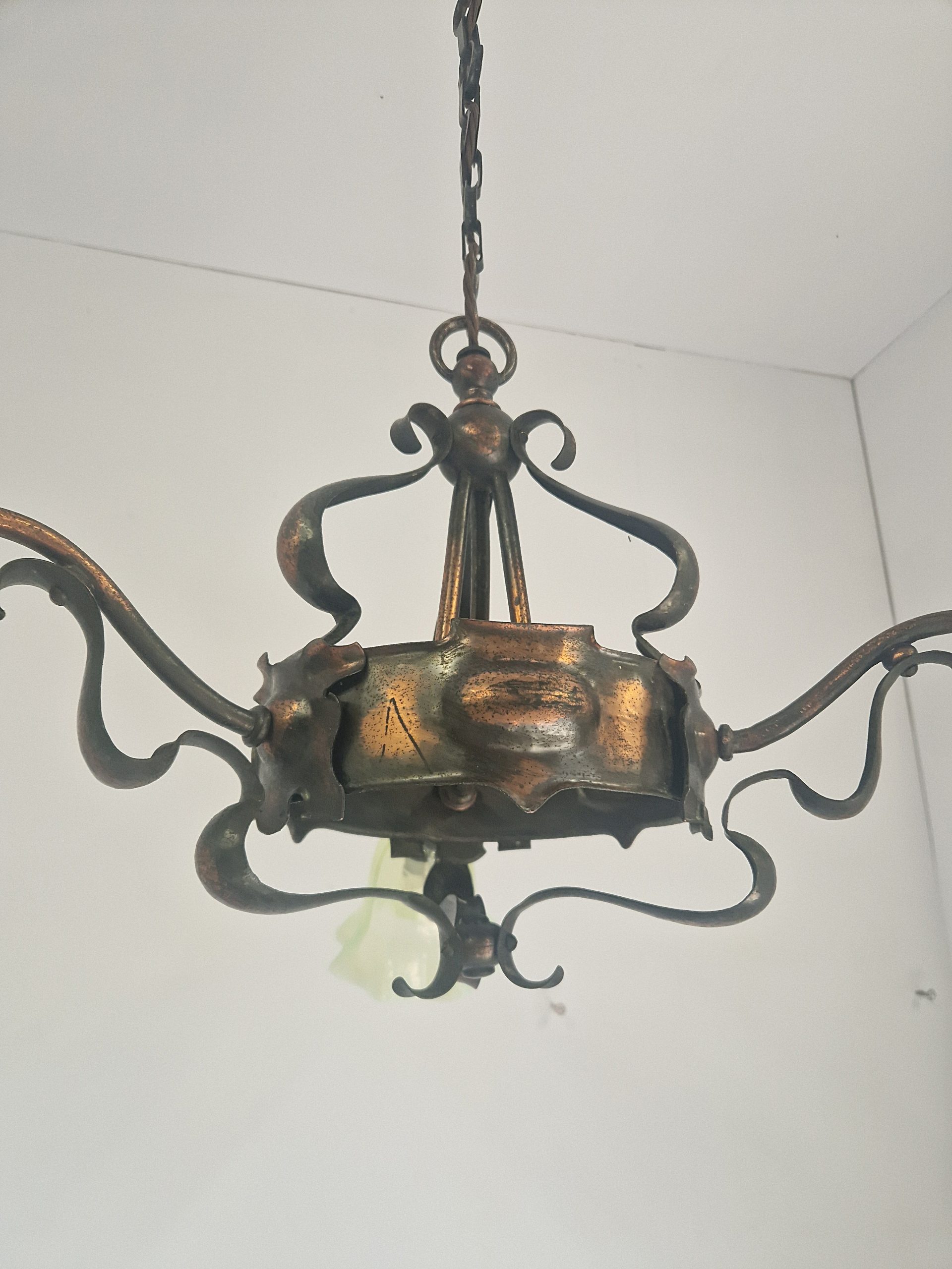 Unsigned | Copper Arts & Crafts Elelectrolier | England c.1900 | SOLD - Image 12