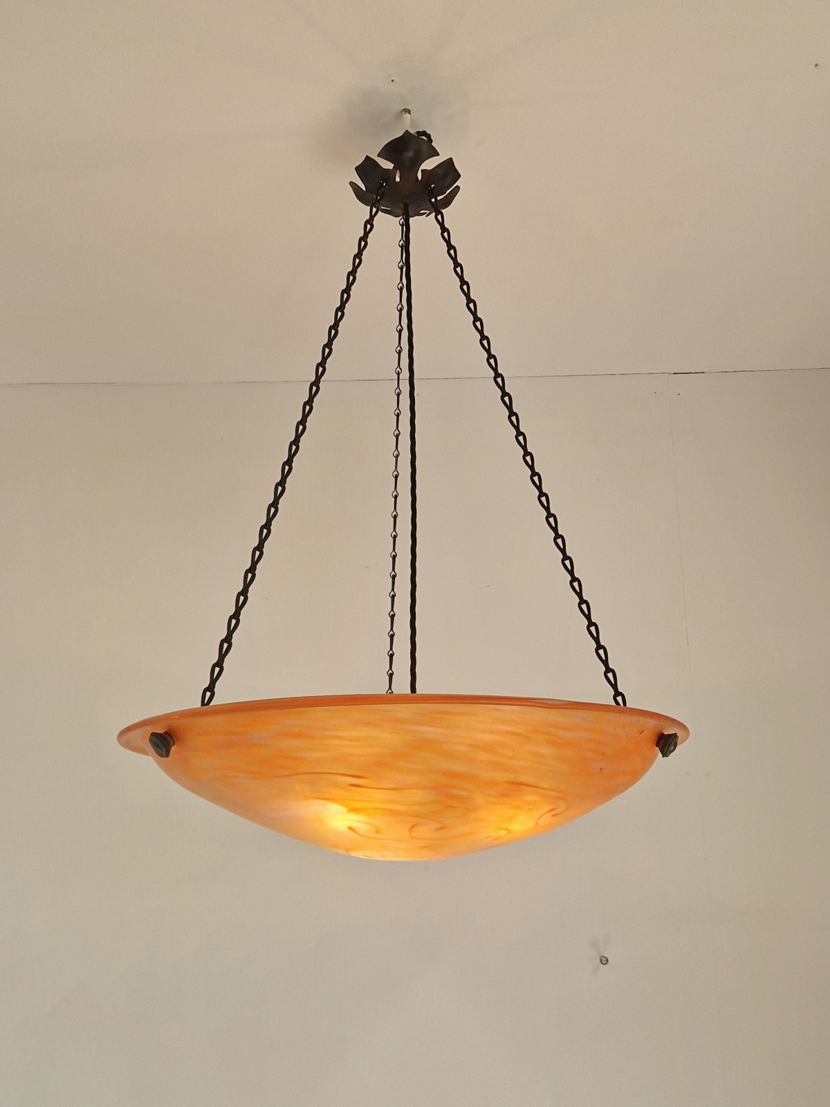 Verreries Charles Schneider | Large Pate-de-verre Plafonnier | France c.1930 | SOLD - Image 2