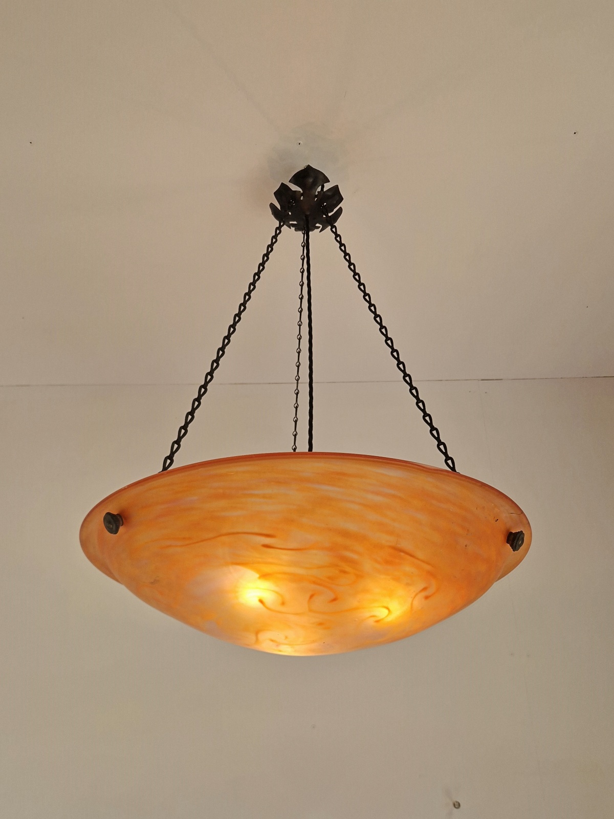 Verreries Charles Schneider | Large Pate-de-verre Plafonnier | France c.1930 | SOLD - Image 4