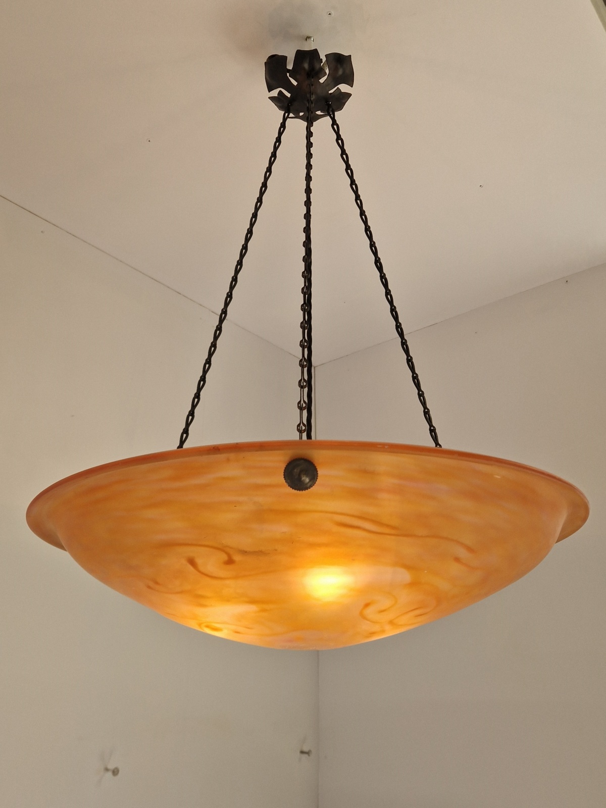 Verreries Charles Schneider | Large Pate-de-verre Plafonnier | France c.1930 | SOLD - Image 6