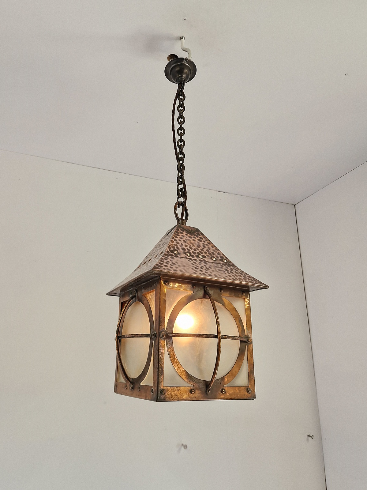 Style of Birminghan Guild of Handicraft | Copper Arts & Crafts Lantern | England c.1900 | SOLD - Image 6