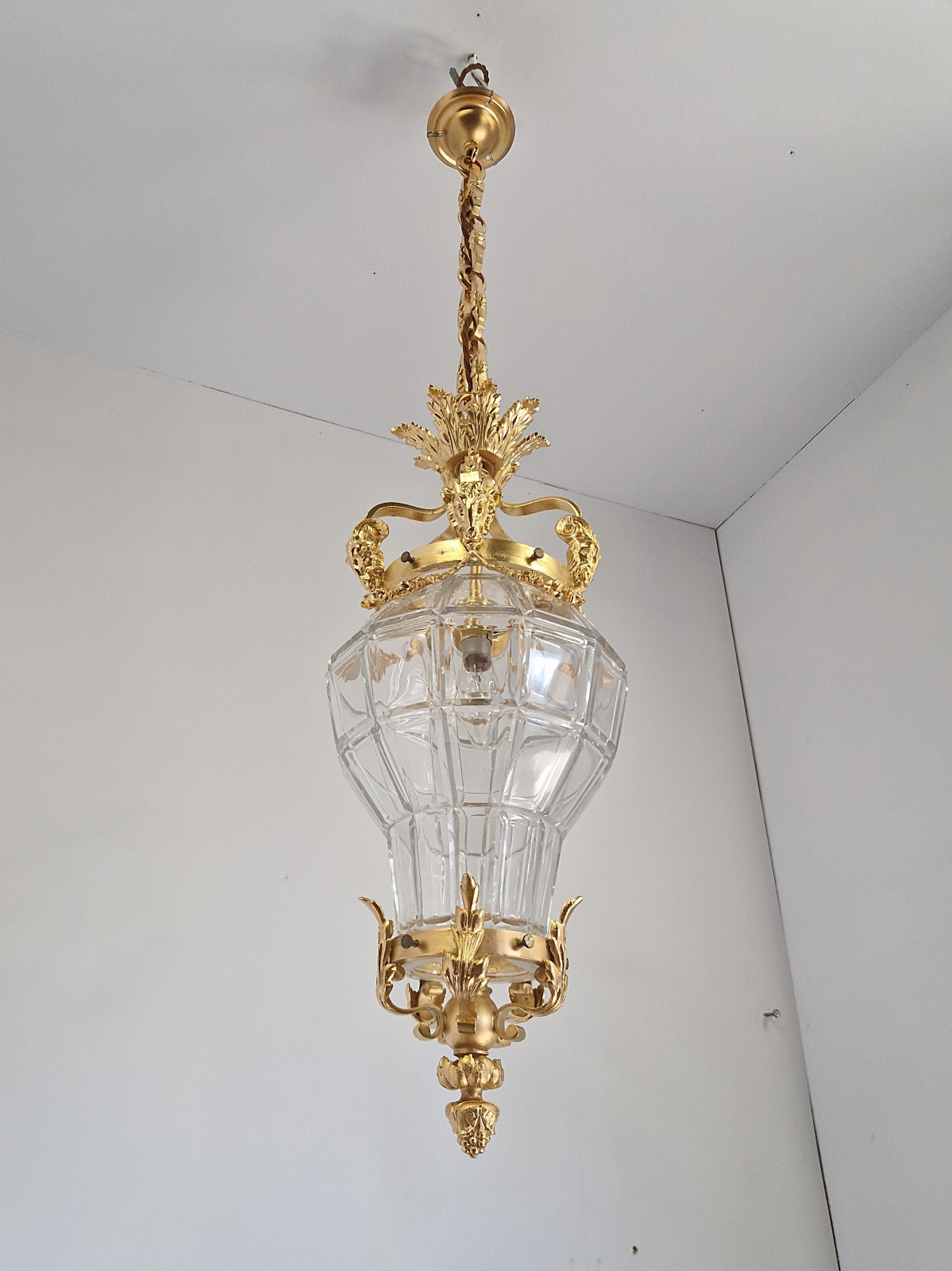 Attributed Escaré & Danelle | Large Gilded "Versailles" Prism Lantern | England Early c.20th - Image 6