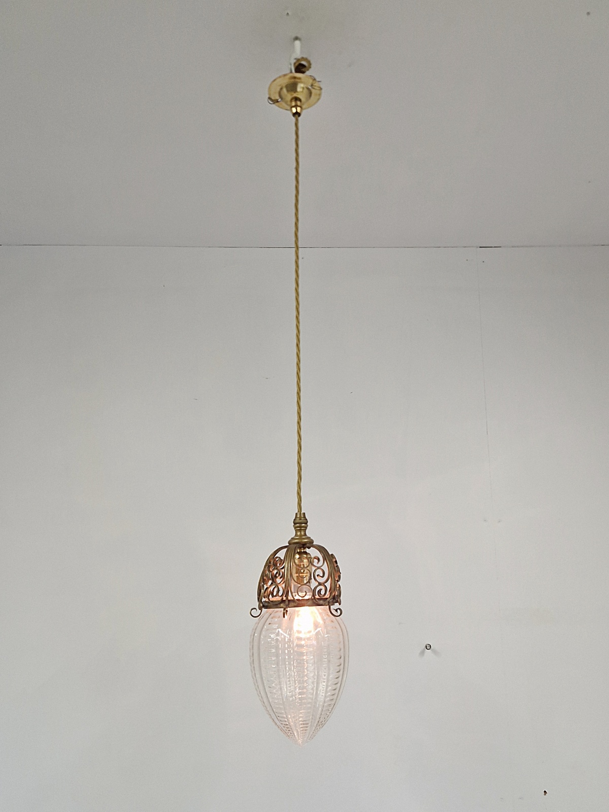 The General Electric Company (G.E.C) | Arts & Crafts Optic-glass Pendant Light | England c.1905 | SOLD - Image 2