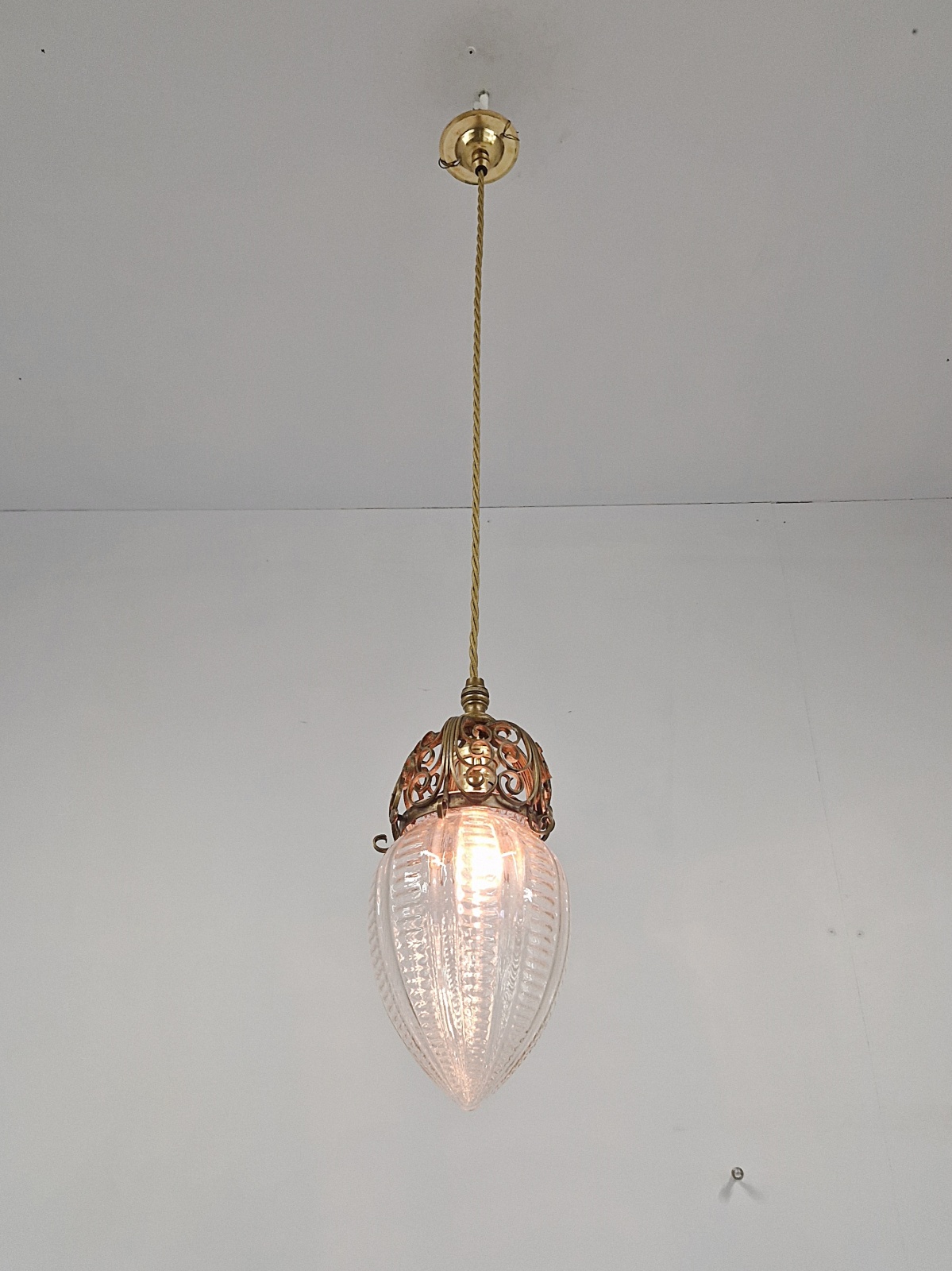 The General Electric Company (G.E.C) | Arts & Crafts Optic-glass Pendant Light | England c.1905 | SOLD - Image 3