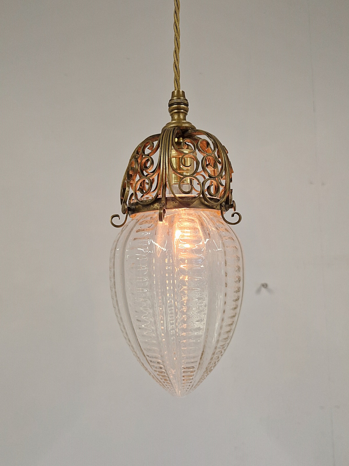 The General Electric Company (G.E.C) | Arts & Crafts Optic-glass Pendant Light | England c.1905 | SOLD - Image 4