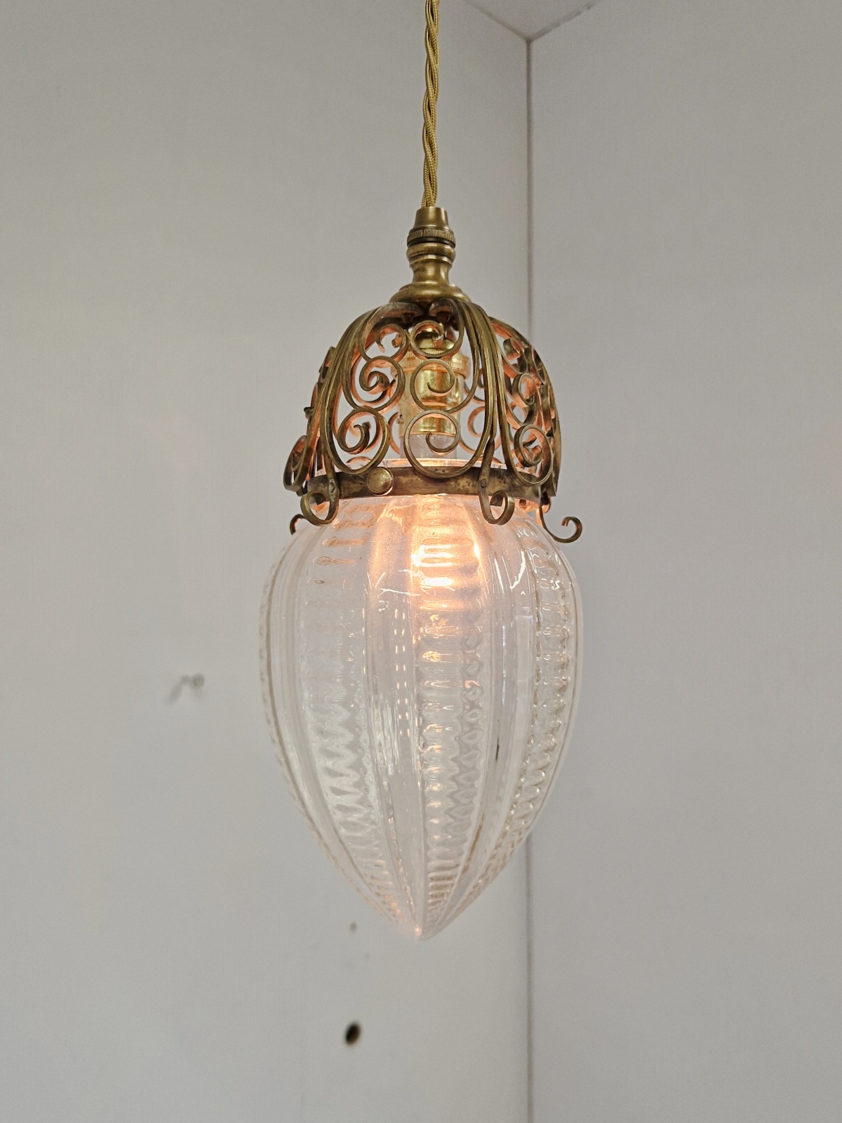 The General Electric Company (G.E.C) | Arts & Crafts Optic-glass Pendant Light | England c.1905 | SOLD - Image 6