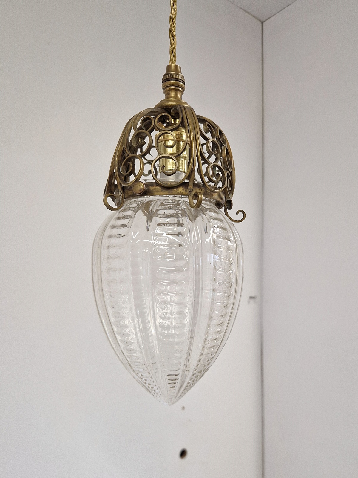 The General Electric Company (G.E.C) | Arts & Crafts Optic-glass Pendant Light | England c.1905 | SOLD - Image 7