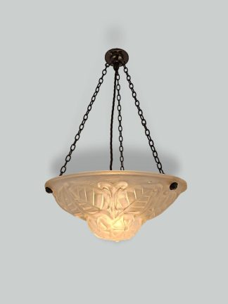 Verrerie D’art Degué | Frosted Art Deco Glass Plafonnier | France c.1930 | SOLD