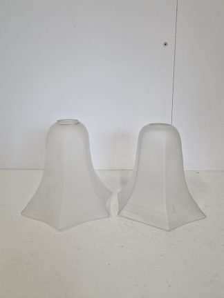 2 Frosted Satin-Glass Lampshades