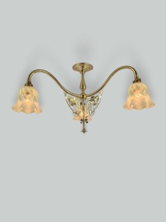 Style of Meynell & Sons, Wolverhampton | Small Art Nouveau 3 Branch Ceiling Light | England c.1910 | SOLD