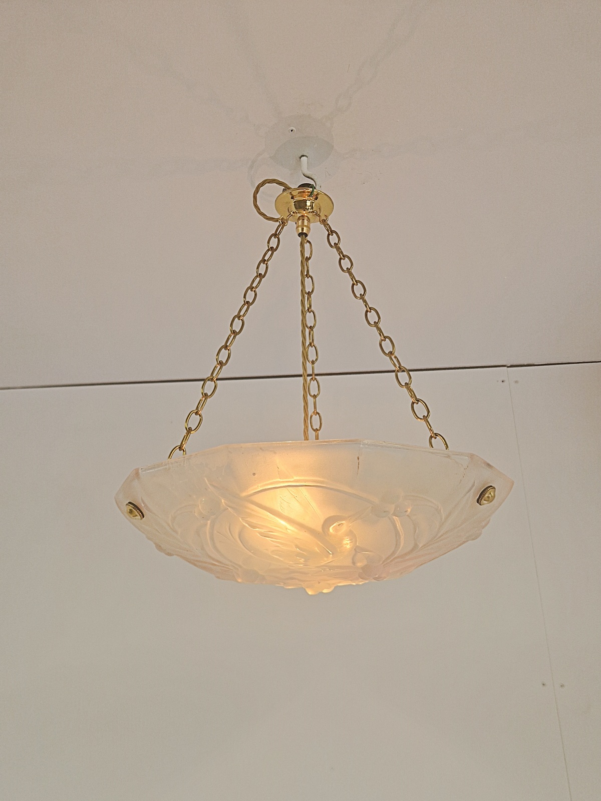 Style of Ernst Marius Sabino | Opalescent glass plafonnier | France c.1930 | SOLD - Image 2