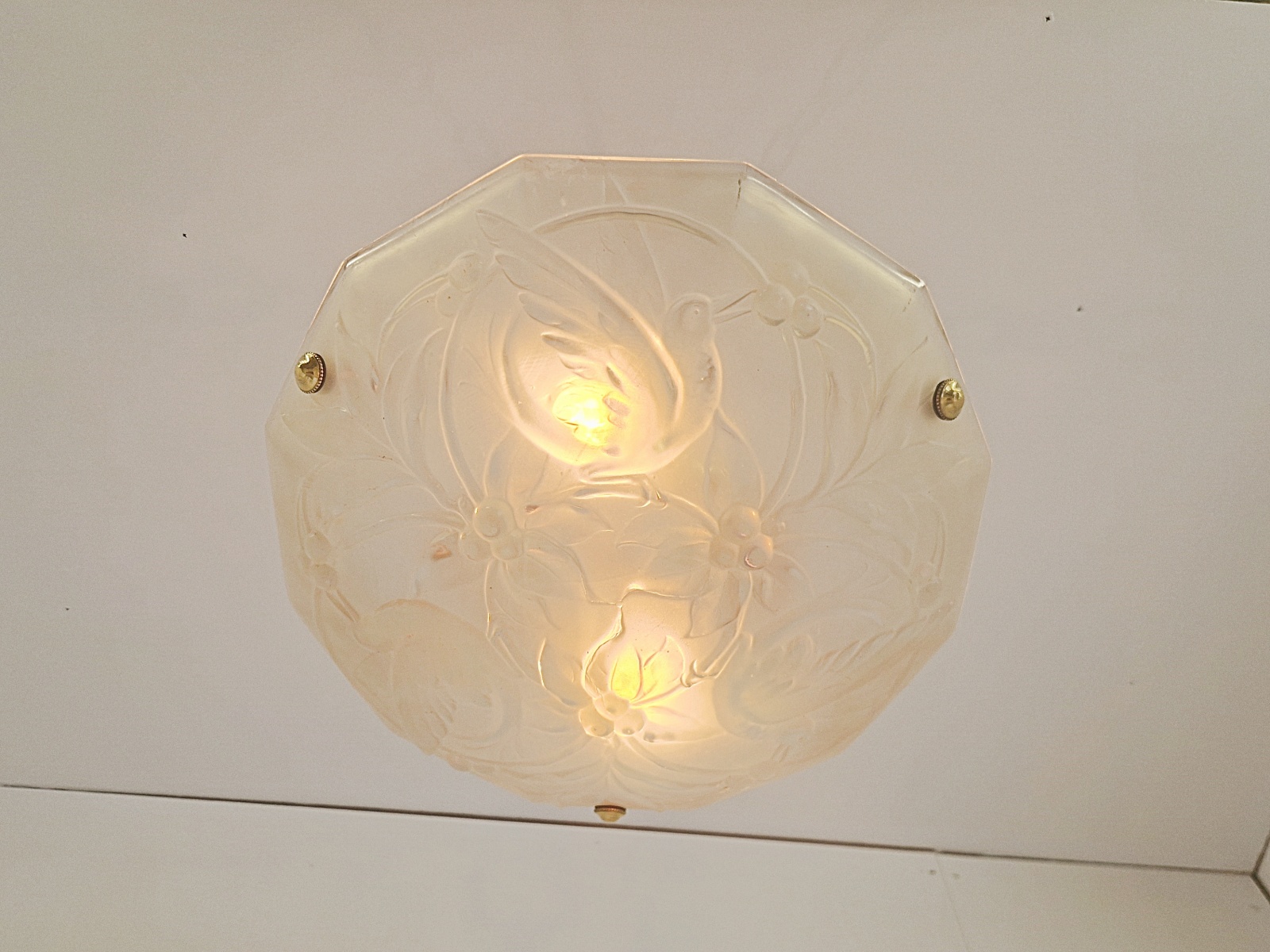 Style of Ernst Marius Sabino | Opalescent glass plafonnier | France c.1930 | SOLD - Image 6