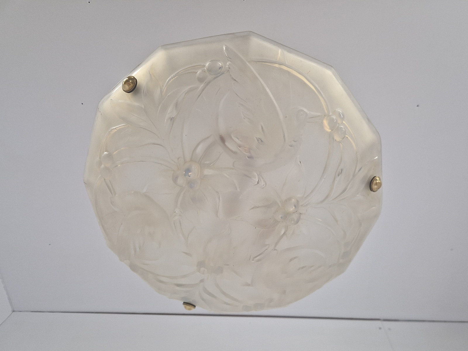 Style of Ernst Marius Sabino | Opalescent glass plafonnier | France c.1930 | SOLD - Image 7