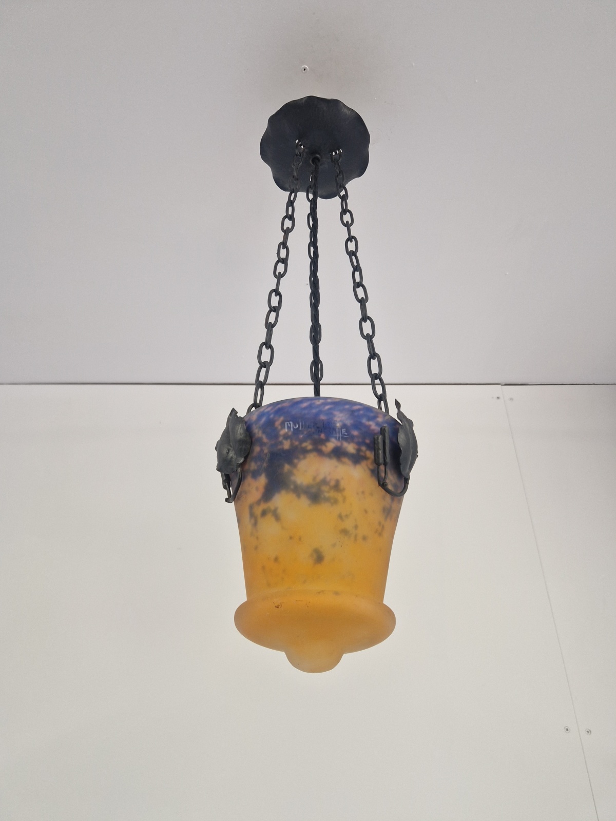 Muller Frères, Luneville | Wrought-iron & Pate-de-verre Lantern | France c.1925 - Image 5