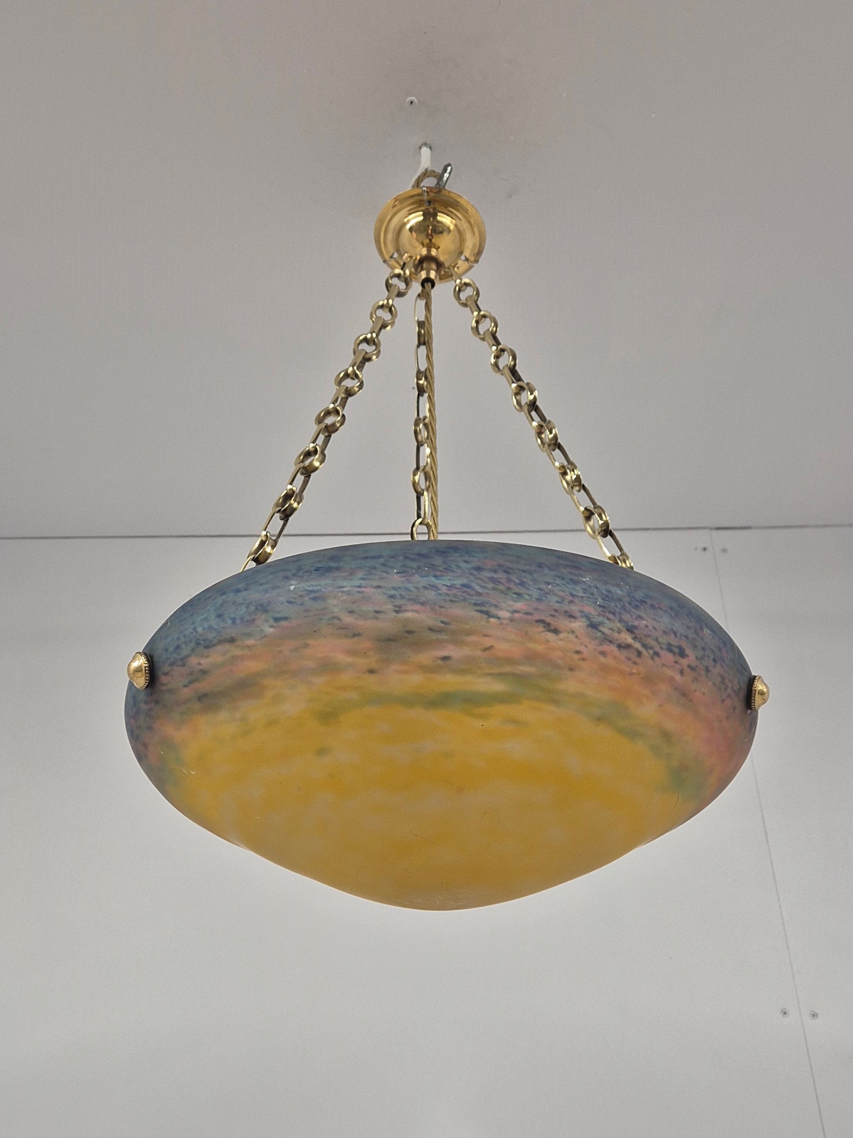 Muller Fréres, Luneville | Pate-de-verre Plafonnier | France c.1930 - Image 5