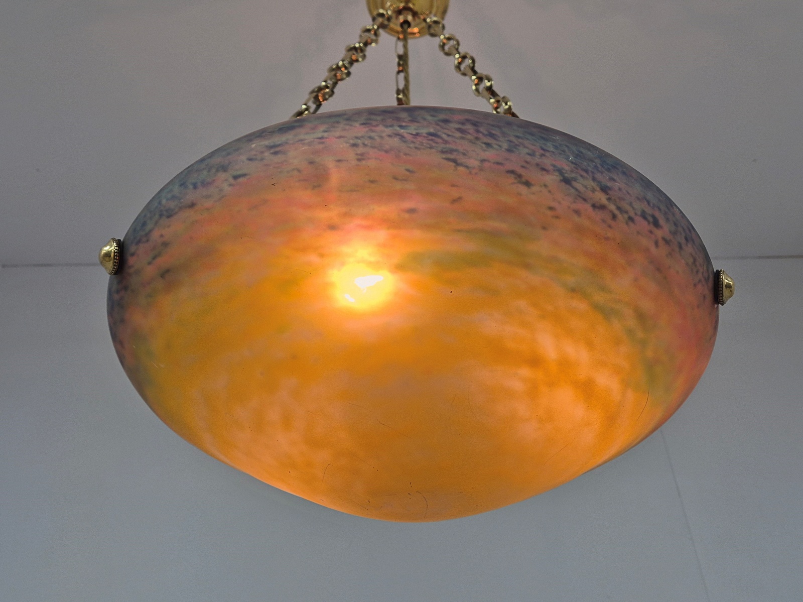 Muller Fréres, Luneville | Pate-de-verre Plafonnier | France c.1930 - Image 6