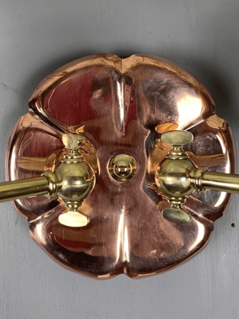 The Dragonfly | Double-arm Arts & Crafts Wall Light | Vaseline-glass Lampshade - Image 4