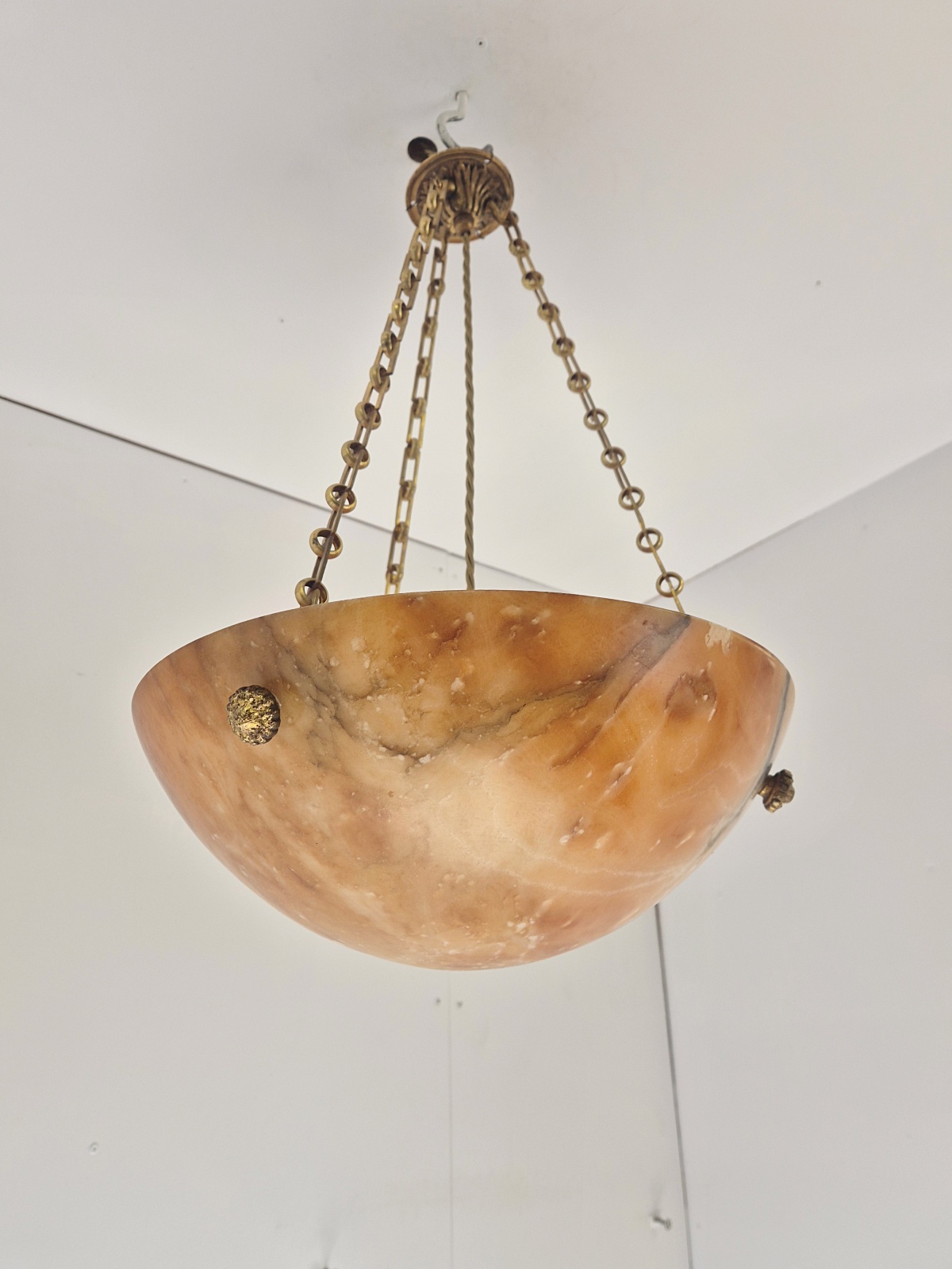 Unsigned | Traditional Alabaster Plafonnier | France Early c.20th | SOLD - Image 8