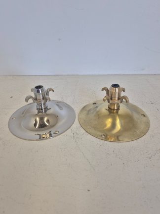 4in Diam Ceiling Plate with 4-Way Hook | 3.5in Diam Fix | Brass/Nickel