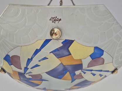 Loys Lucha, Paris | Medium Polychrome-Enamelled Plafonnier | France c.1930 - Image 7