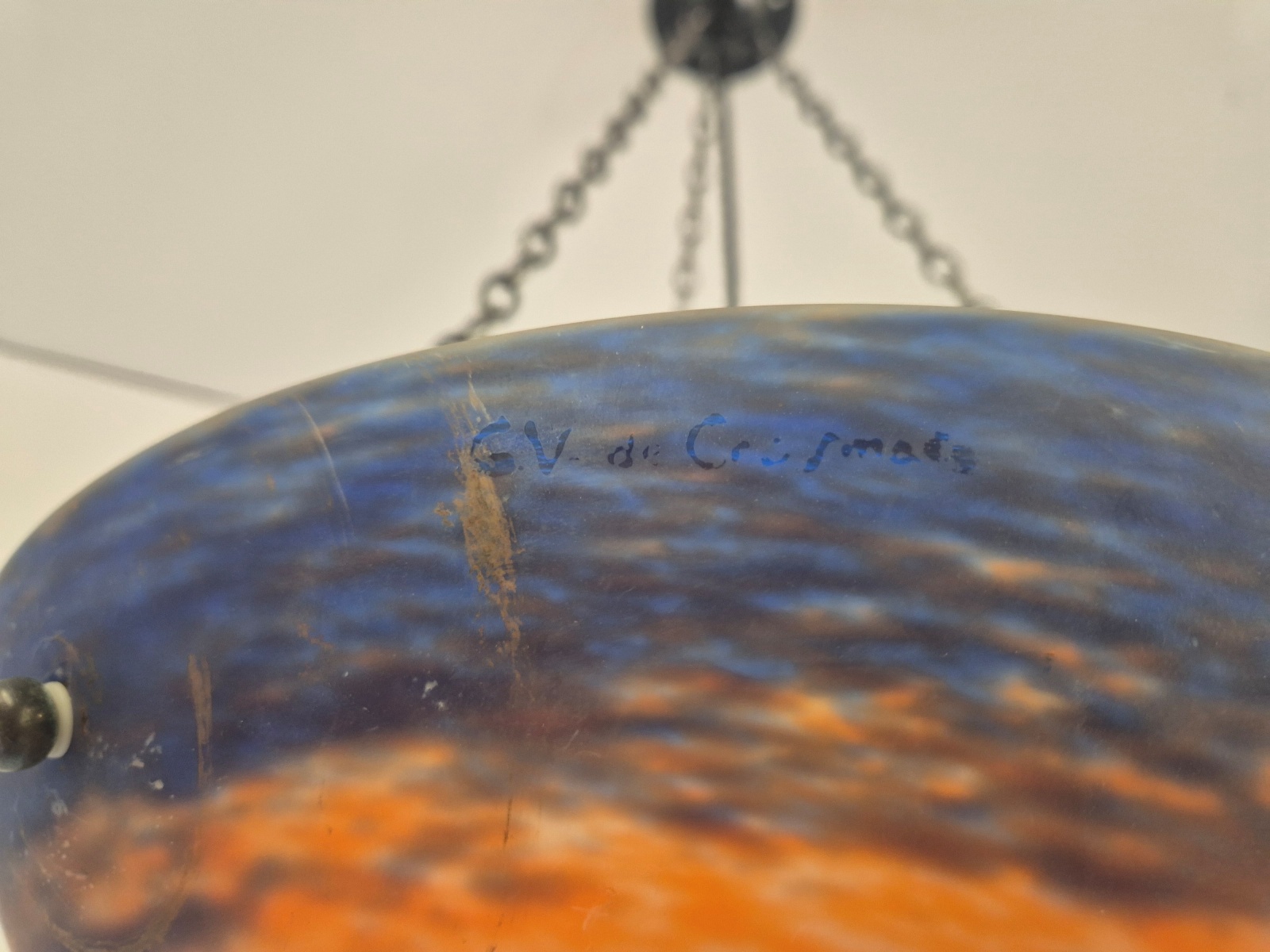 Grandes Verreries de Croismare | Pate-de-verre Plafonnier | France c.1925 | SOLD - Image 10