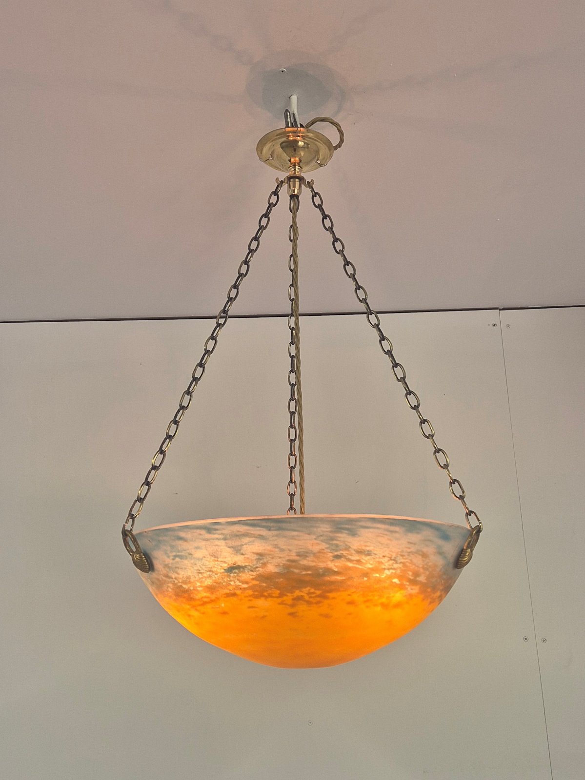 Muller Fréres, Luneville | Pate-de-verre Plafonnier | France c.1930 | SOLD - Image 2