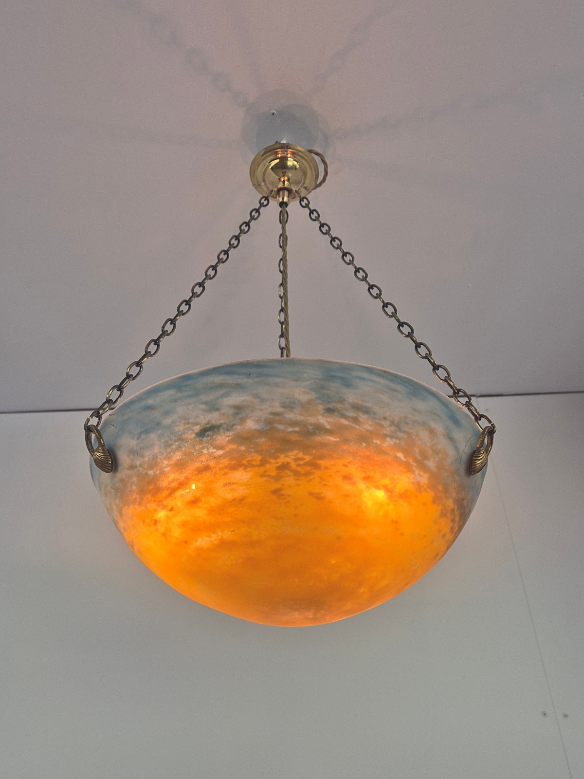 Muller Fréres, Luneville | Pate-de-verre Plafonnier | France c.1930 | SOLD - Image 4